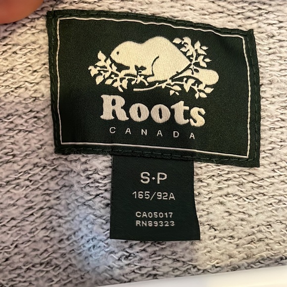 Mens grey Roots quarter zip sweater size S - Picture 2 of 3